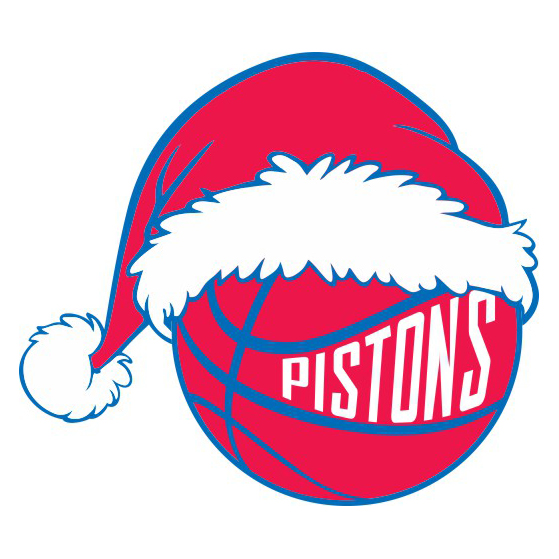 Detroit Pistons Basketball Christmas hat logo iron on paper